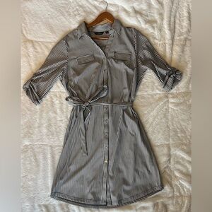 Striped high quality fabric, extra large dress